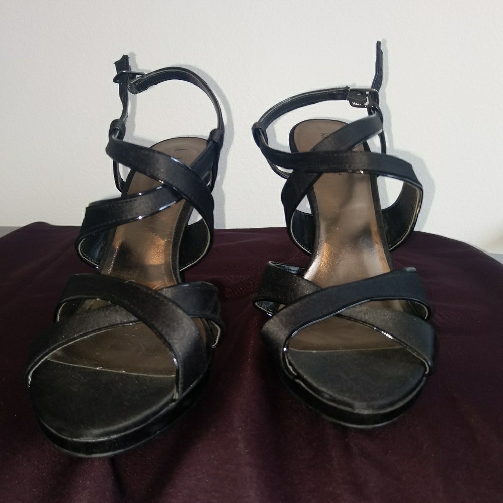 Black from cross strap heels